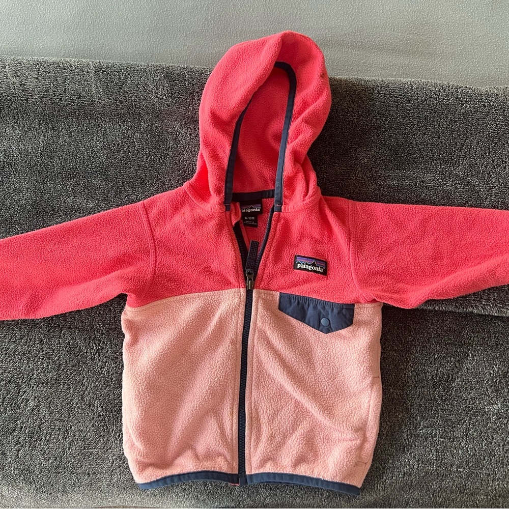 Patagonia Kids' Pink and Navy Fleece Jacket